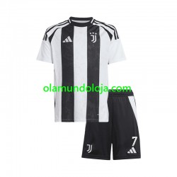 Camisola Juventus Cristiano Ronaldo 7 Criança Equipamento Primeiro 2024-2025 Manga Curta